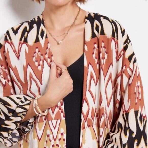 Evereve MILA Multicolor Geometric Open Cardigan Kimino cover up duster Size XS/S - Picture 3 of 12
